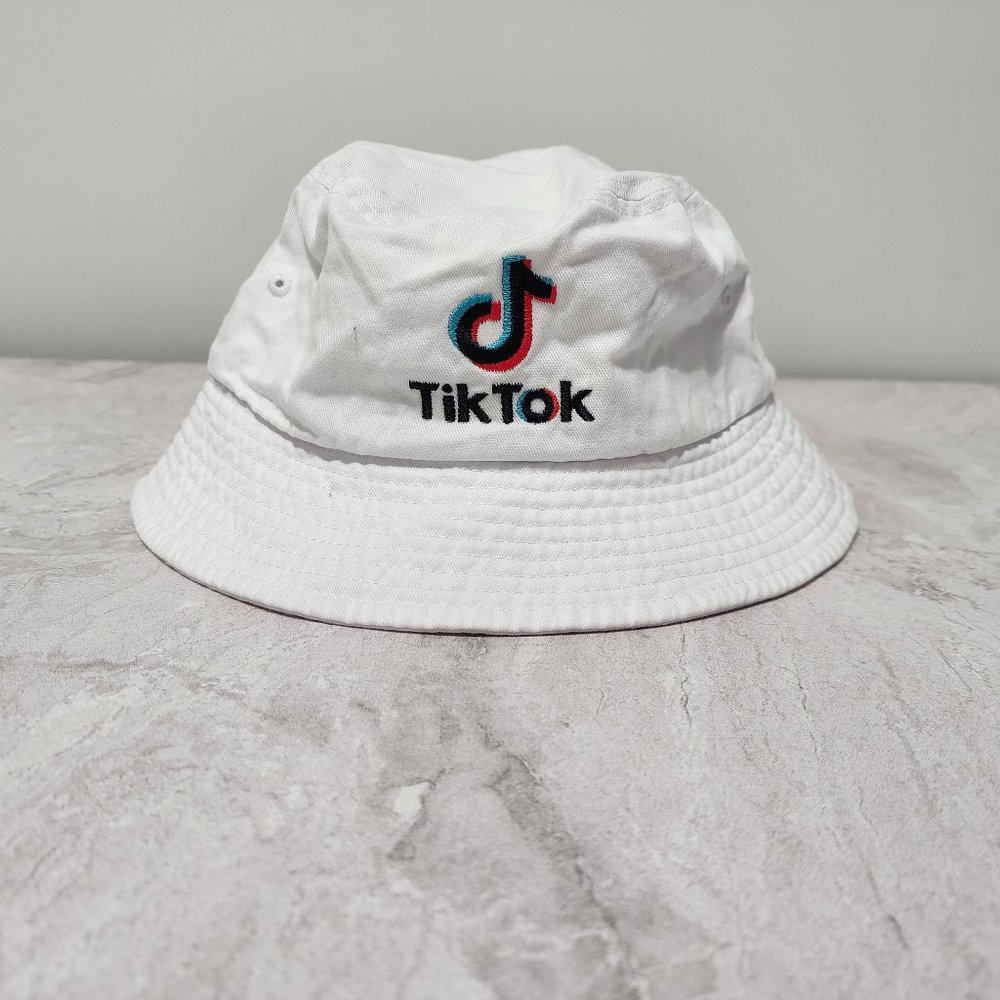 TikTok Bucket Hat Unisex White One Size New